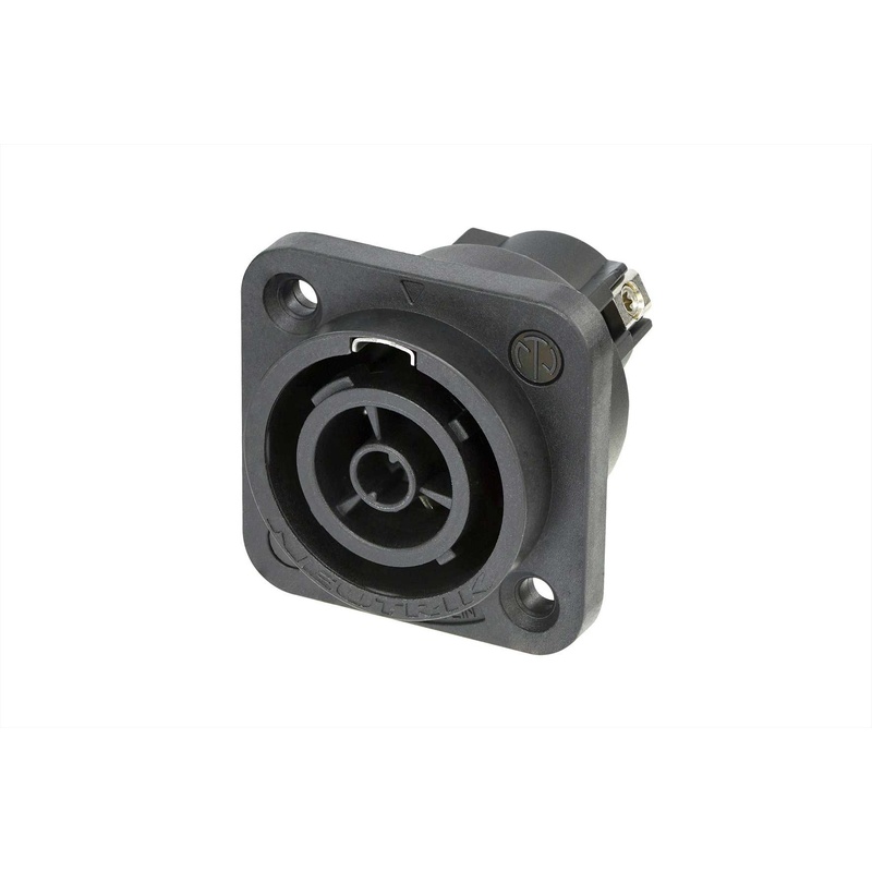 CONECTOR DE CHASIS POWERCON HEMBRA 3 PINES NEUTRIK NAC3FPX-ST-TOP BK