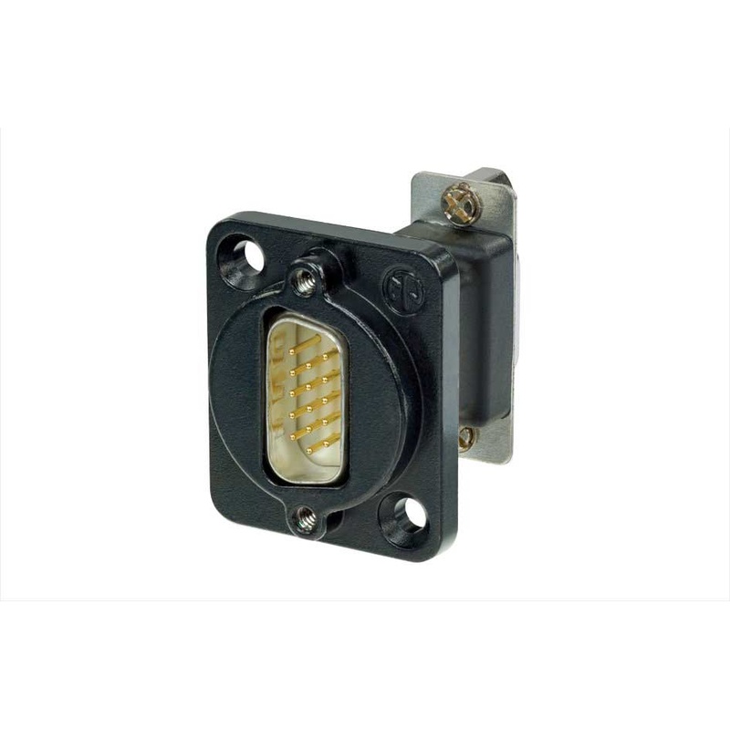 CONECTOR D-SUB 15 PIN MALE-FEMALE NEUTRIK NADB15MF-B BK