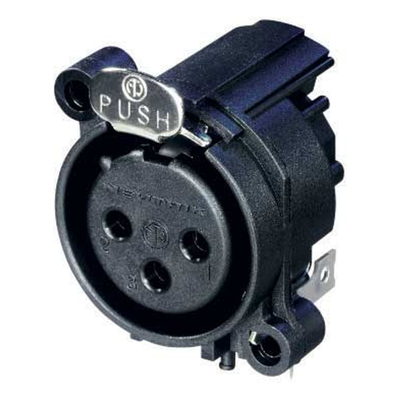 CONECTOR XLR HEMBRA 3 PINES NEUTRIK NC3FAAV BK