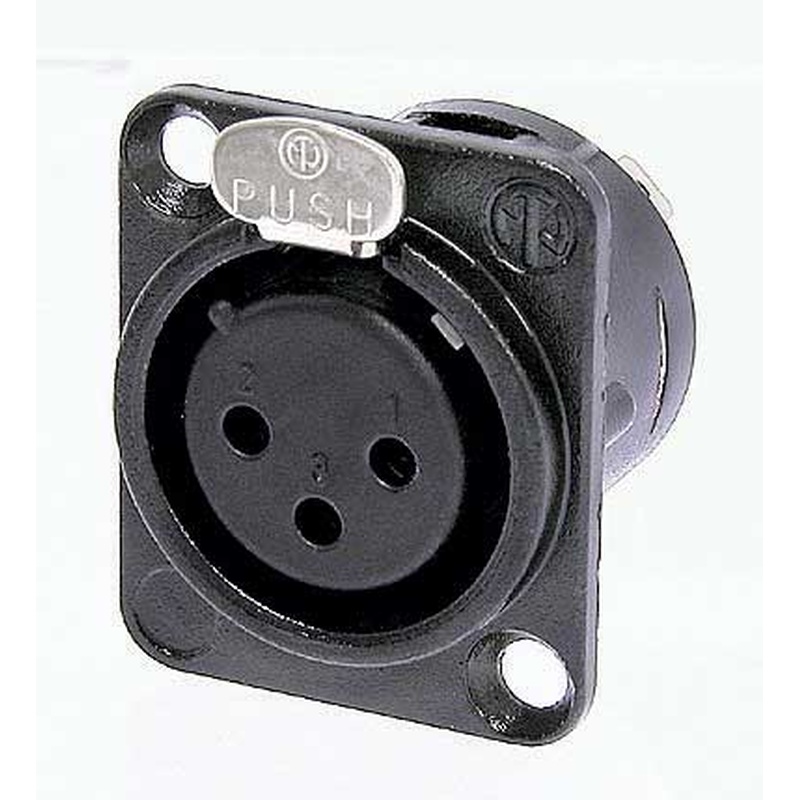 Conector Xlr De Chasis Hembra Neutrik Nc3Fd-L-B-1 Bk
