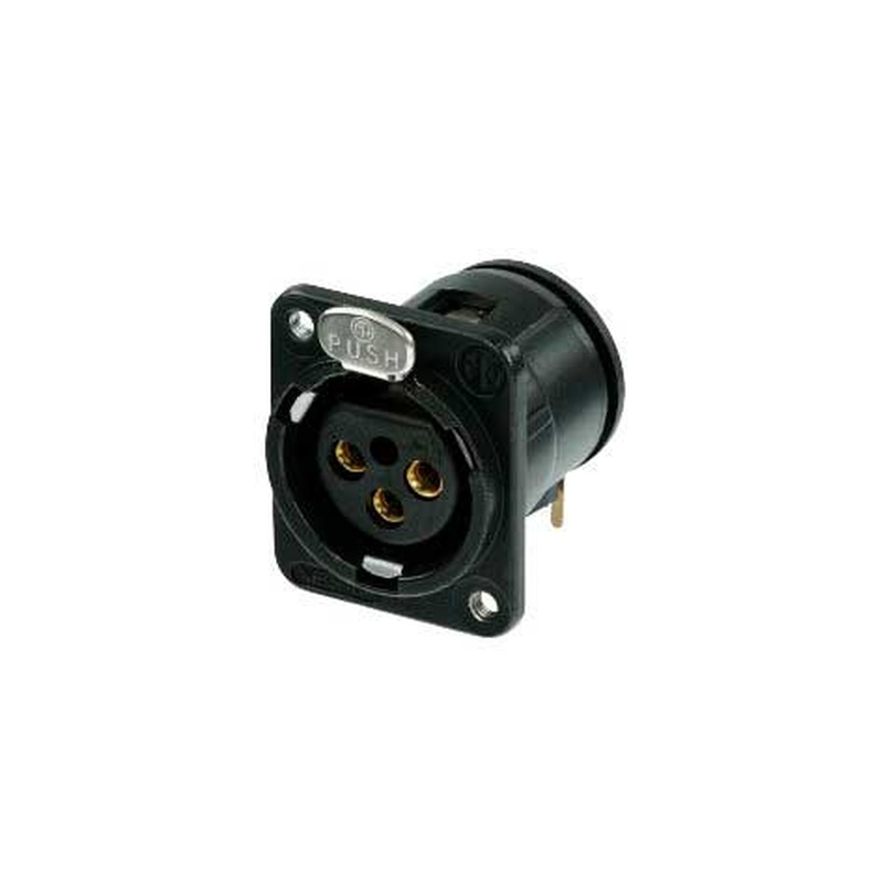 Conector Xlr Hembra Chasis D Series Neutrik Nc3Fdm3-H-B Bk