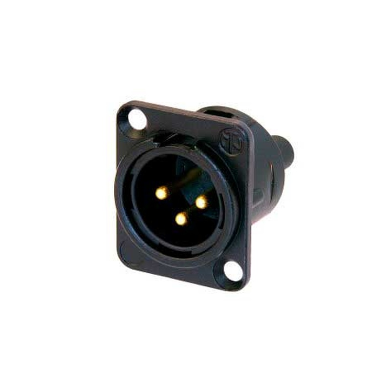 Conector Xlr Chasis Masculino 3 Pines Neutrik Nc3Md-S-1-B Bk