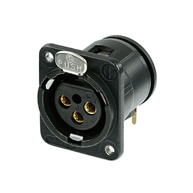 CONECTOR XLR CHASIS MASC 3 PIN NEUTRIK NC3MDM3-H-BAG BK