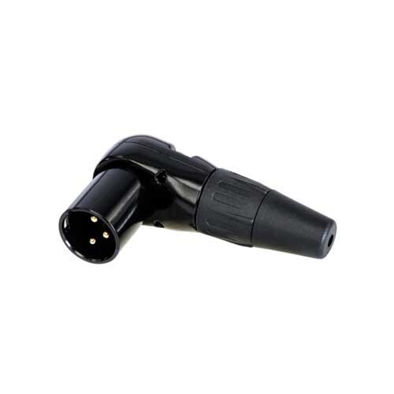 CONECTOR XLR 3P MACHO ACODADO REAN RC3MR-B