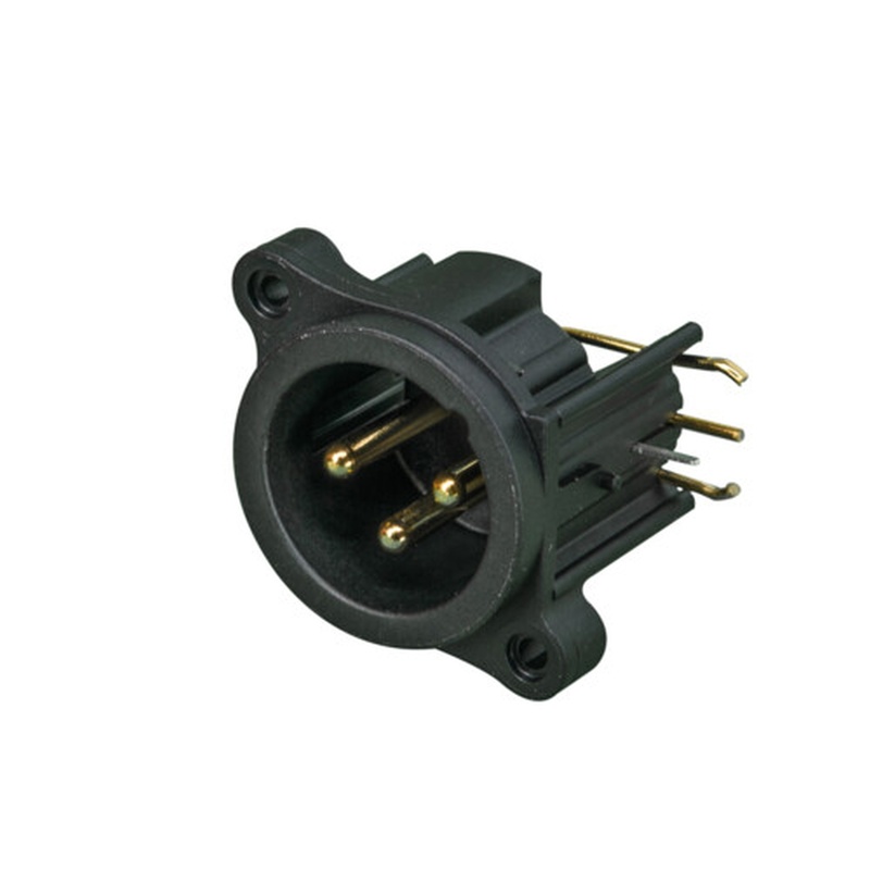 CONECTOR XLR CHASSIS MASCULINO 3 PINES NEUTRIK NC3MAHR BK