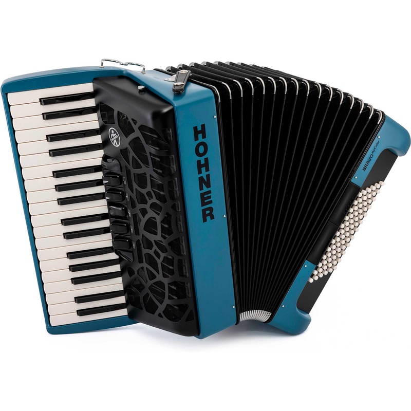 Acordeón De Piano Cromático Hohner Bravo Mycolor Iii Water (Ral 5009)