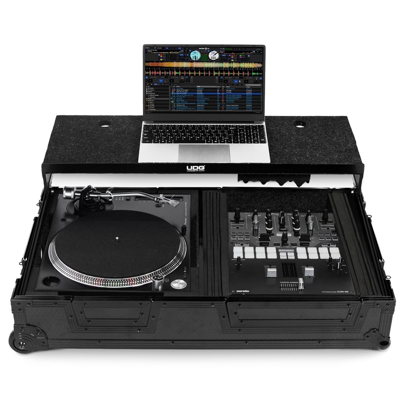 HARDCASE UDG GEAR U91100BL ULTIMATE FLIGHT CASE SINGLE TURNTABLE BATTLE/PLX-CRSS12+10'/12' MIXER PLUS