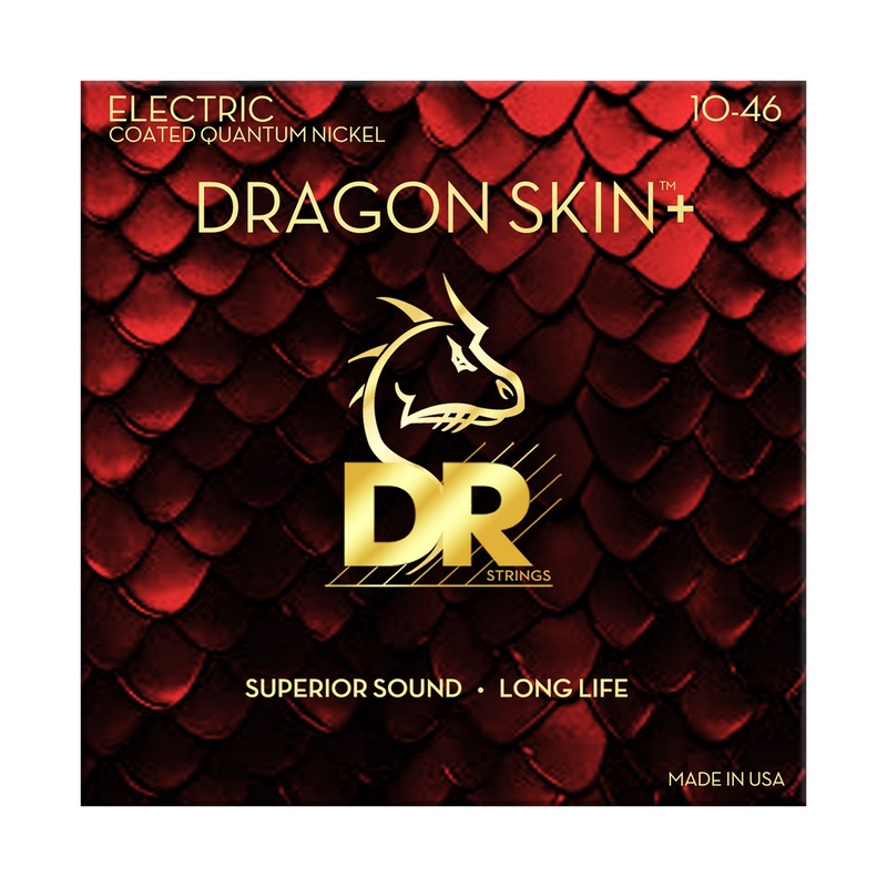 CUERDAS GUITARRA ELÉCTRICA DR DEQ-10 DRAGON SKIN+ MEDIUM 10-46