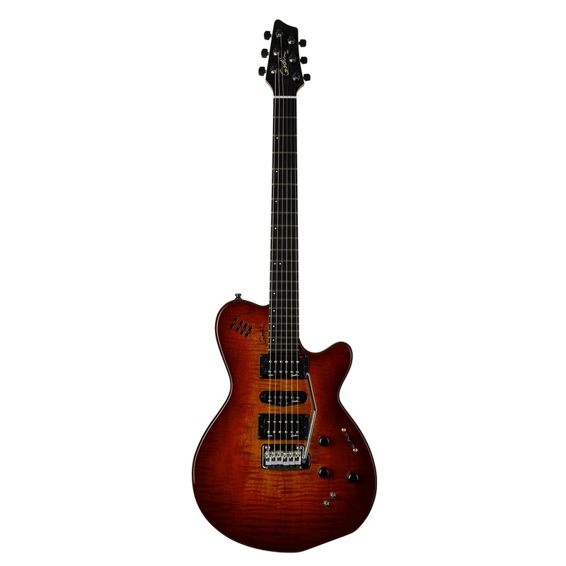 Guitarra Híbrida Godin Xtsa Light Burst Flame