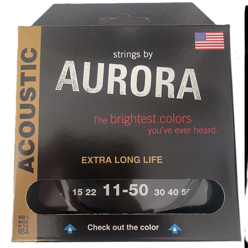 Cuerdas Acustica Aurora Strings Black 11-50 Bk Phosphor Bronze