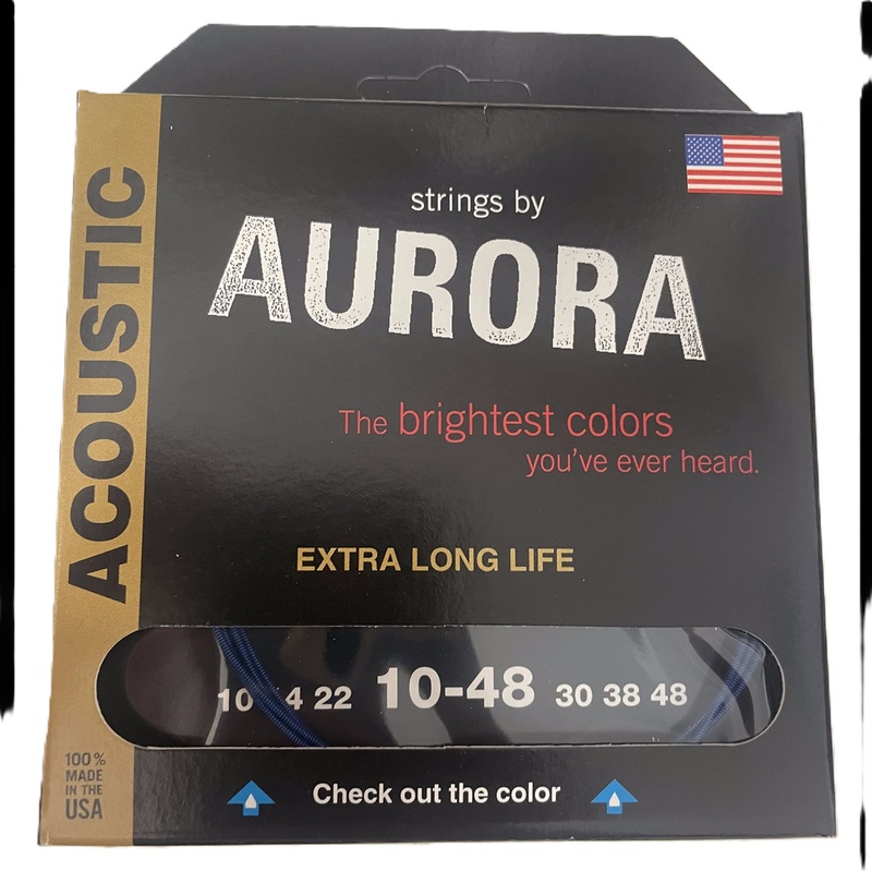 CUERDAS ACUSTICA AURORA STRINGS AURORA BLUE 10-48
