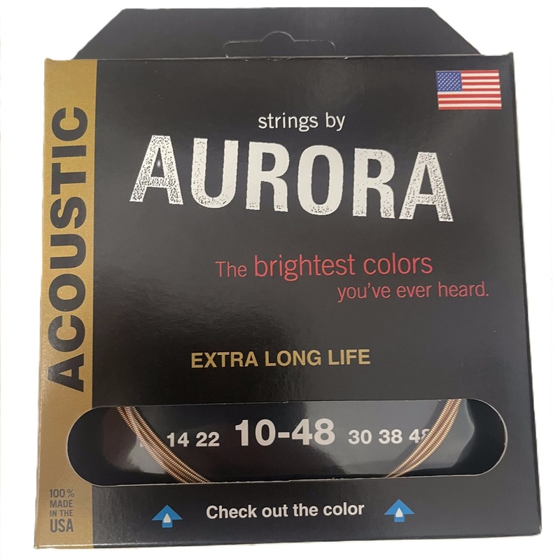 CUERDAS ACUSTICA AURORA STRINGS CLEARCOAT 10-48