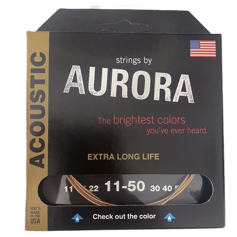 CUERDAS ACUSTICA AURORA STRINGS CLEARCOAT 11-50