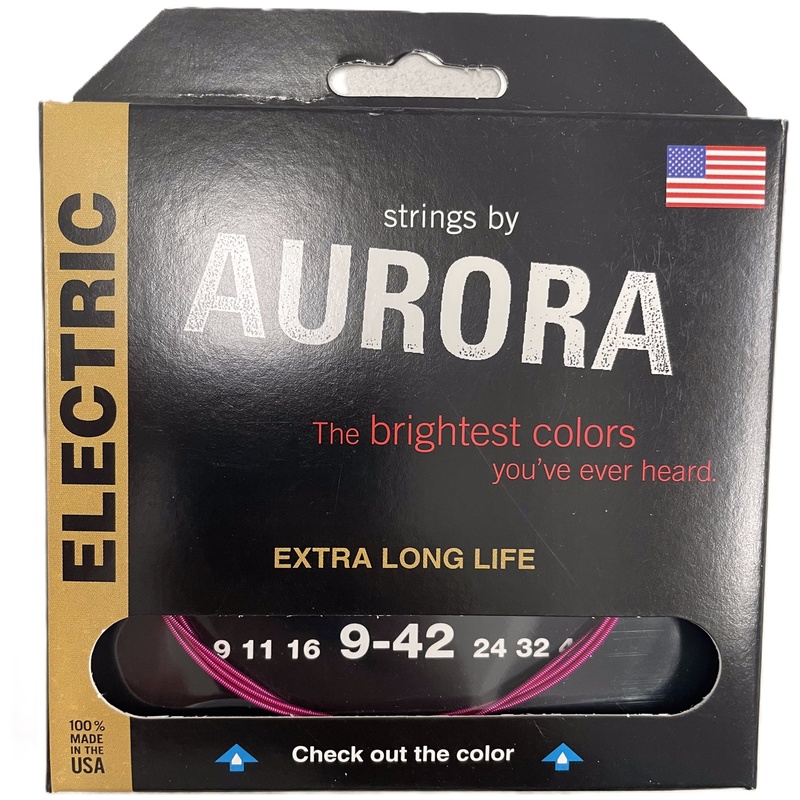 CUERDAS GUITARRA ELÉCTRICA AURORA STRINGS PINK 9-42