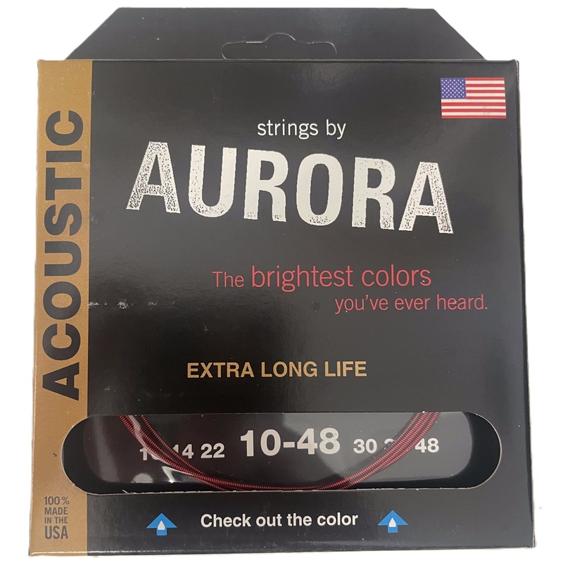 CUERDAS ACUSTICA AURORA STRINGS 10-48 RED COATED PHOS BRONZE/SILVER PHOS BRONZE