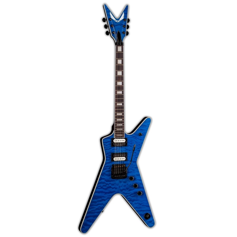 GUITARRA ELÉCTRICA DEAN ML SELECT 24 KAHLER QUILT TOP TRAN BLUE