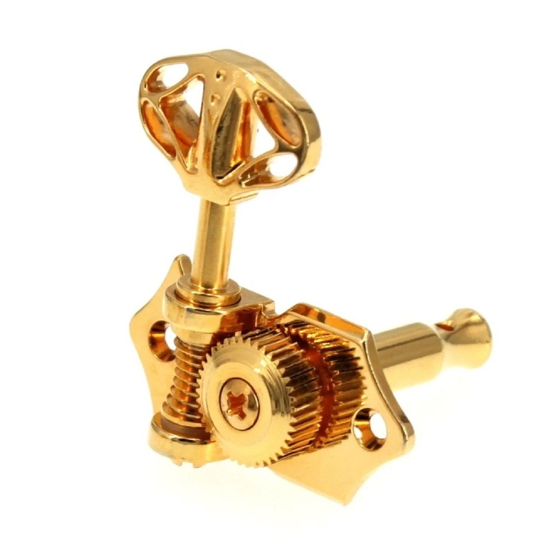 Clavijas Acusticas Graphtech 3+3 Skeleton Button Gold