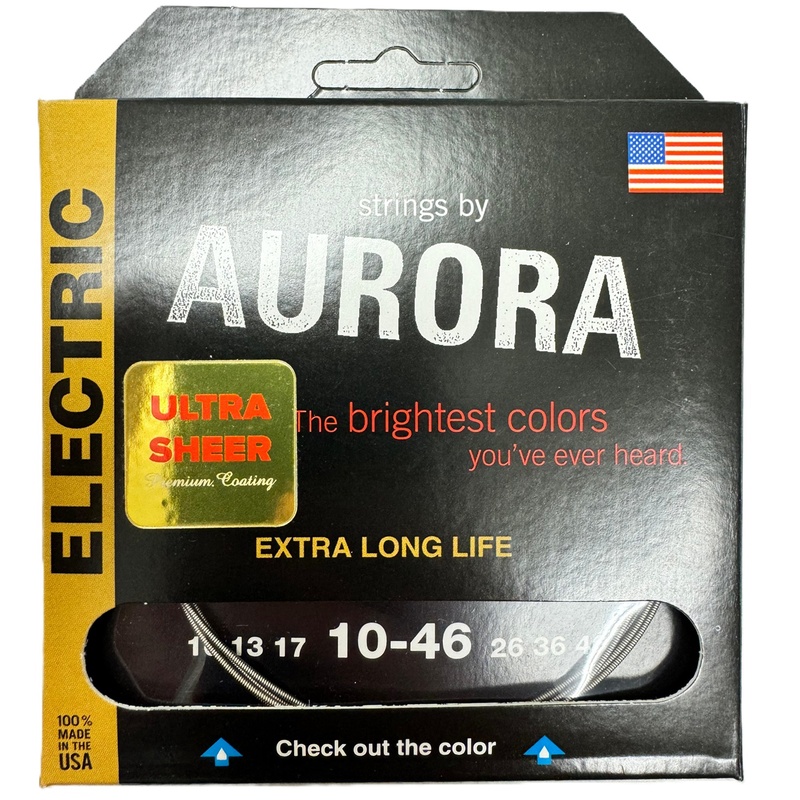 CUERDAS GITARRA ELÉCTRICA AURORA ULTRA-SHEER 10-46 CLEARCOAT