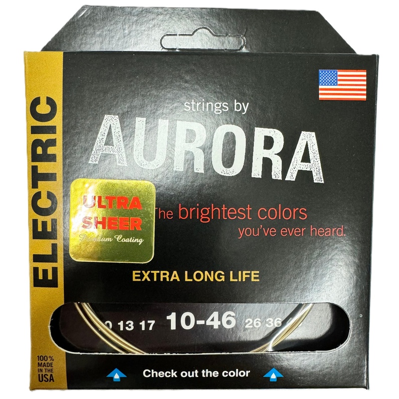 CUERDAS GITARRA ELÉCTRICA AURORA STRINGS ULTRA-SHEER 10-46 GOLD
