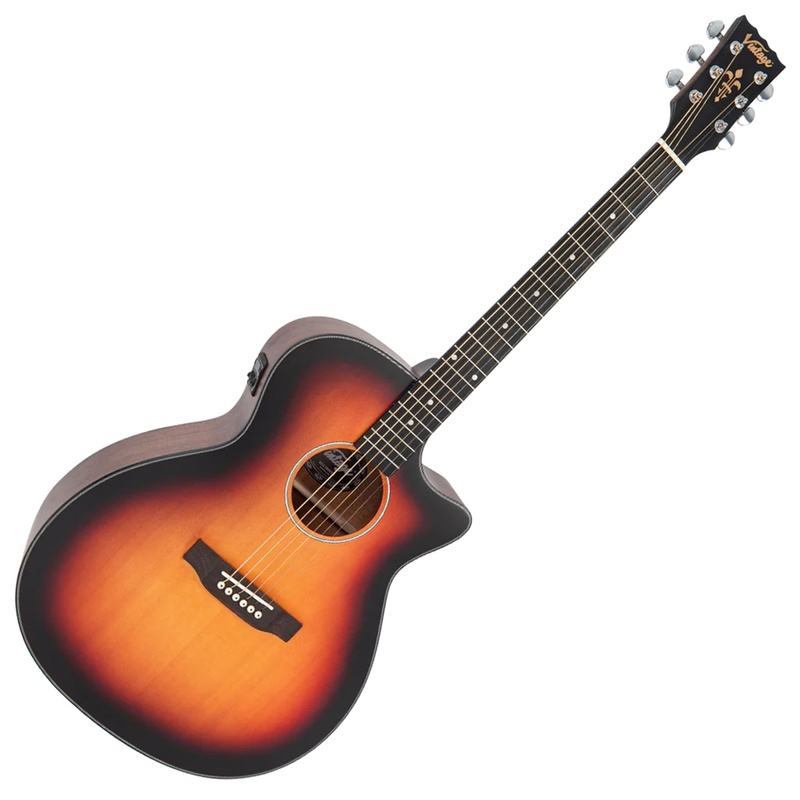 Guitarra Acústica Vintage Stage Series Grand Cw A/E Sunburst