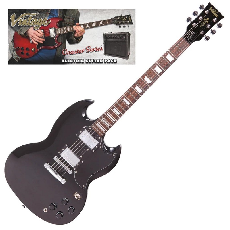Paquete De Gitarra Vintage V69 Coaster Gloss Bk