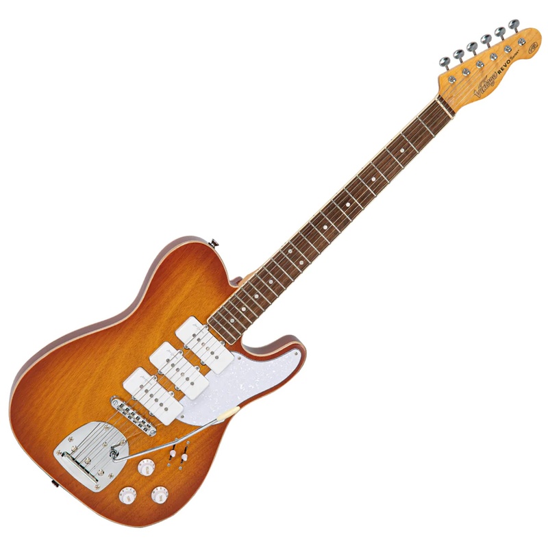 GUITARRA ELÉCTRICA VINTAGE REVO TRIO HONEYBURST