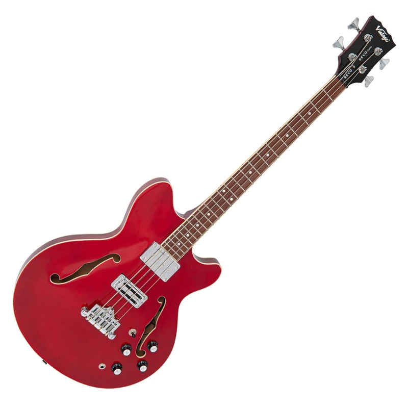 Bajo Electrico Vintage Revo Supreme Semi Ac Bass Cherry Red