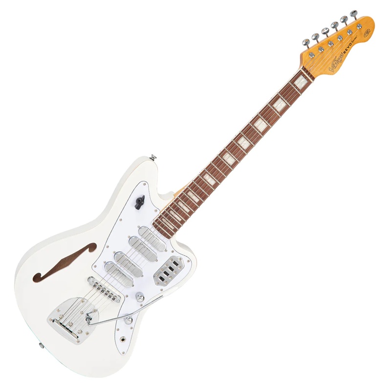 GUITARRA ELÉCTRICA VINTAGE REVO SURFMASTER QUAD METALLIC WH