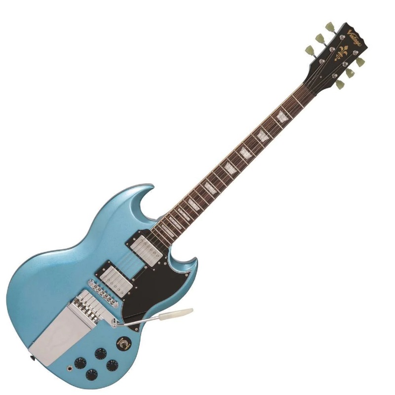 Guitarra Eléctrica Vintage Vs6 W/Vibrola Tailpiece Gun Hill Blue