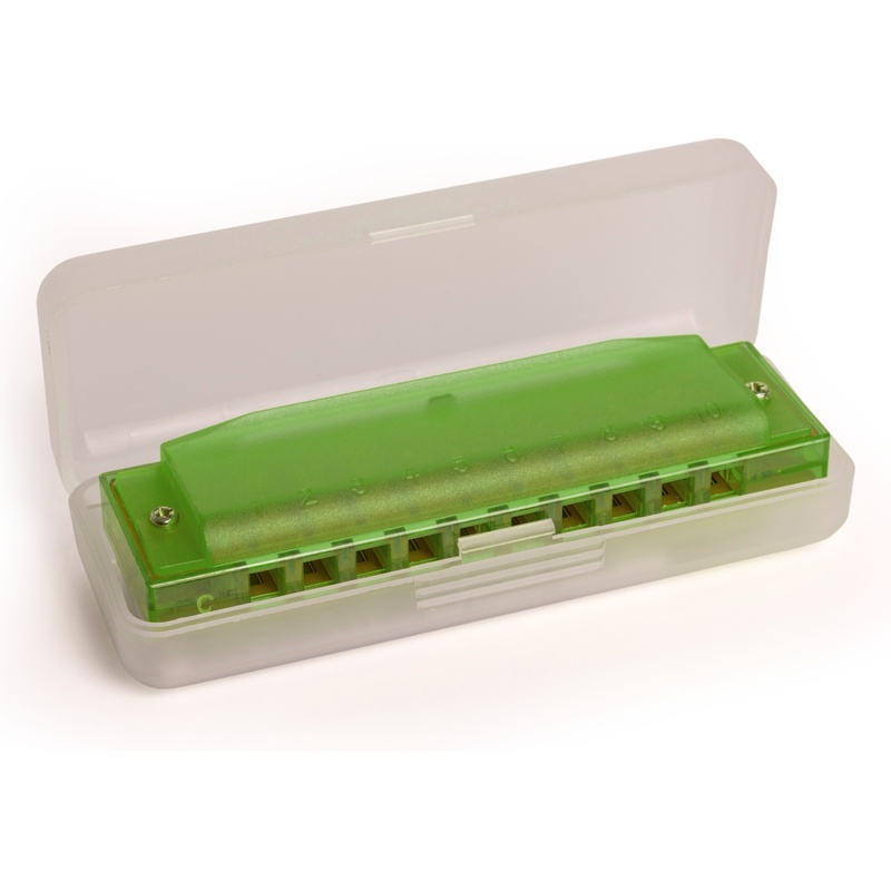 ARMÓNICA DIATÓNICA HOHNER TRANSLUCENT HARP GREEN HARDCASE