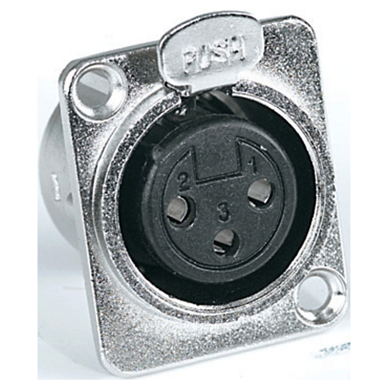 Conector Xlr Hembra Panel 3 Polos Proel Xlr3Fdl