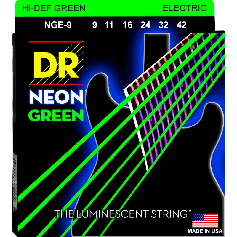 CUERDAS GITARRA ELÉCTRICA DR NGE-9 NEON GREEN