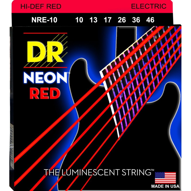 Cuerdas Guitarra Eléctrica Dr Nre-10 Neon Red