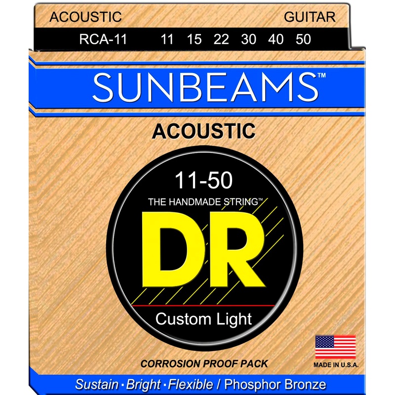 CUERDAS GUITARRA ACUSTICA DR RCA-11 SUNBEAM