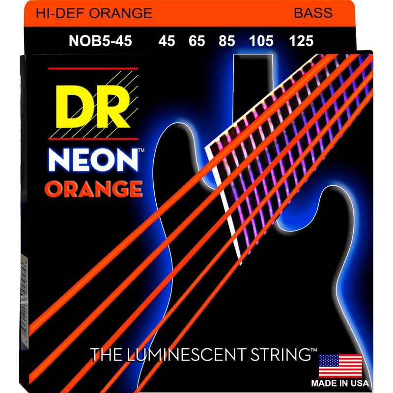 Cuerdas Bajo Dr Nob5-45 Neon Orange