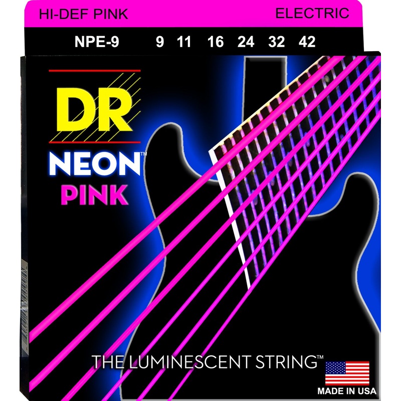 Cuerdas Guitarra Eléctrica Dr Npe-9 Neon Pink