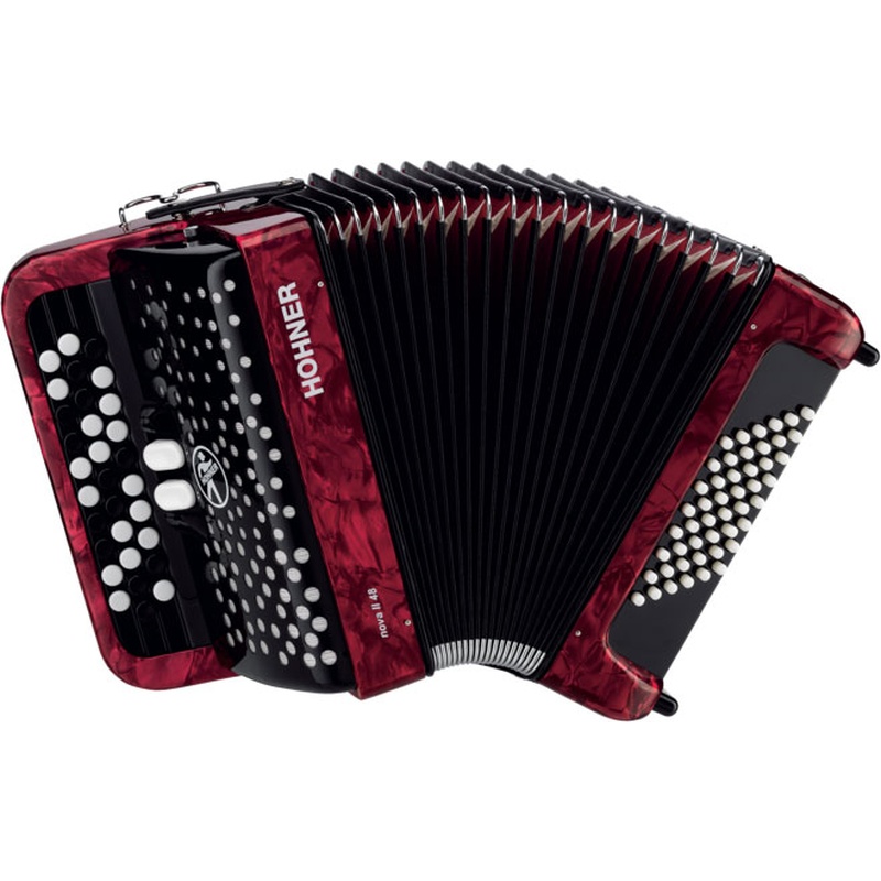 ACORDEÓN DE BOTONES CROMÁTICO HOHNER NOVA II 48 ROJO