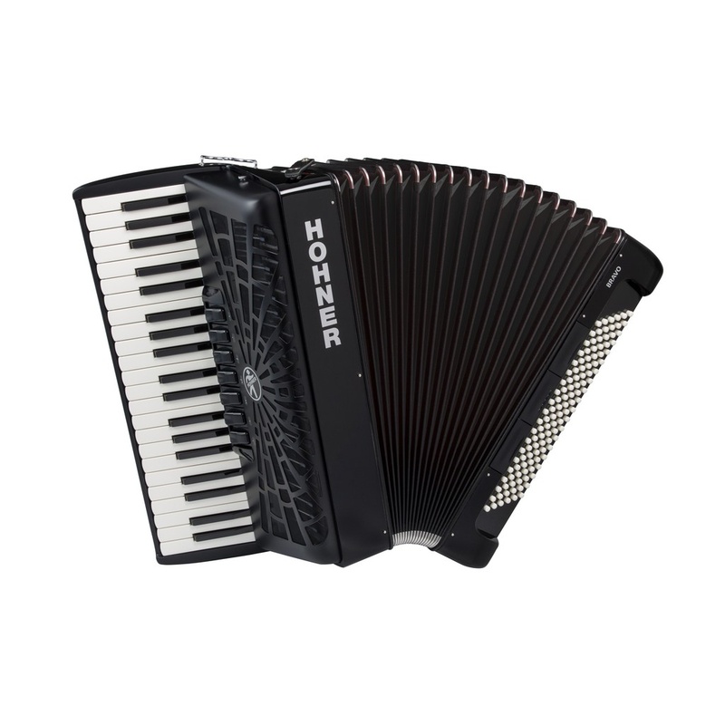 Acordeon De Piano Cromatico Hohner Bravo Iii 120 Bk Silentkey