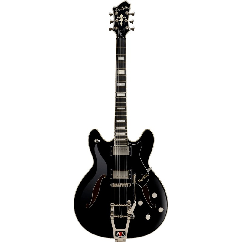 Guitarra De Cuerpo Semi-Hueco Hagstrom Tremar Viking Dlx Bk