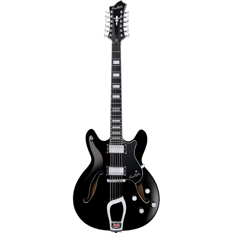 Guitarra Semi-Hueco Hagstrom Viking 12-Dlx Bk