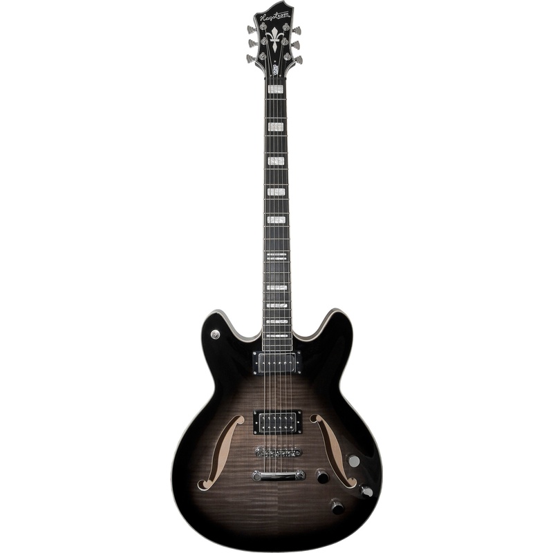 Guitarra De Cuerpo Semi-Hueco Hagstrom Viking Dlx Baritone Bk