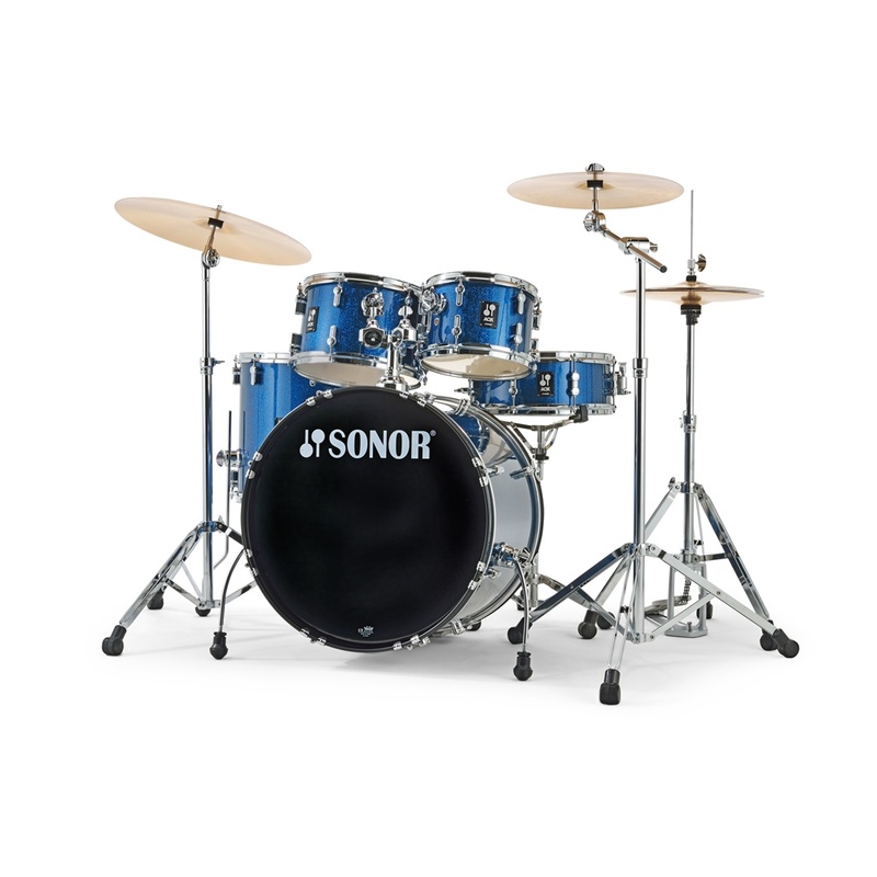 Set De Batería Acústica Sonor Aqx Stage Set Bos Blue Ocean Sparkle