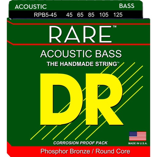 Cuerdas Bajo Dr Rpb5-45 Rare Phosphor Bronze