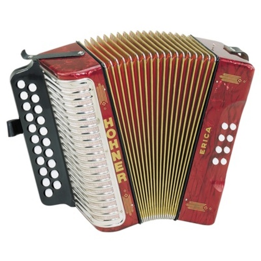 Acordeon De Botones Diatonico Hohner Erica Gc Rojo