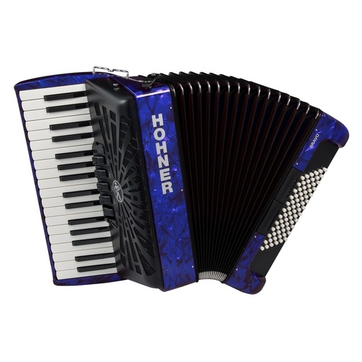 Acordeón De Piano Cromático Hohner Bravo Iii 72 A16642 Silentkey Azul