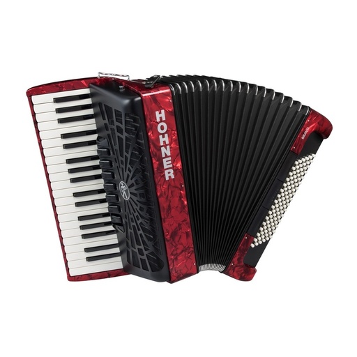 Acordeón De Piano Cromático Hohner Bravo Iii 96 A16732 Silentkey Rojo