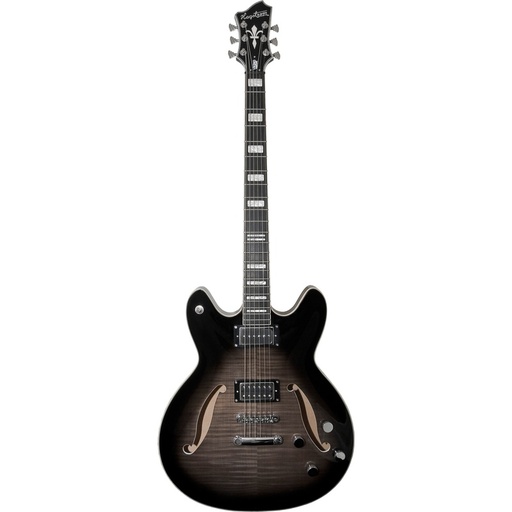 Guitarra De Cuerpo Semi-Hueco Hagstrom Viking Dlx Baritone Bk