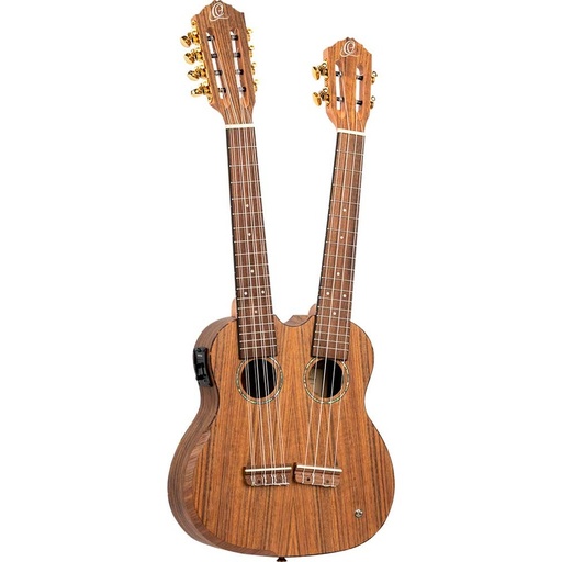 Ukelele Tenor E‑Acústico De Doble Mástil Ortega Hydra Custom Built Series