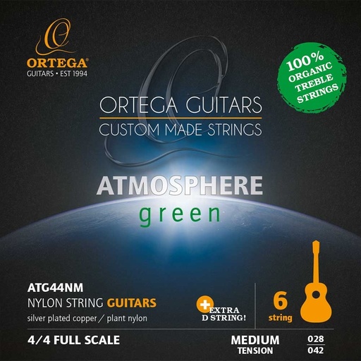 Cuerdas Guitarra Clásica Ortega Atmosphere Green Atg44Nm